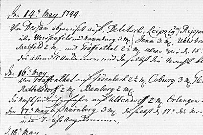 Z 44, A 9b Vb Nr. 7: Tagebuch über den Feldzug des österreichischen Heeres am Rhein, dem Fürst Eugenius von Anhalt-Dessau als Volontär beigewohnt hatte. Mit Klick zum Digitalisat im Viewer gelangen. Z 44, A 9b Vb Nr. 7: Tagebuch über den Feldzug des österreichischen Heeres am Rhein, dem Fürst Eugenius von Anhalt-Dessau als Volontär beigewohnt hatte. Mit Klick zum Digitalisat im Viewer gelangen.