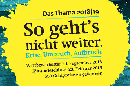 Plakat des Geschichtswettbewerbs. Mit Klick zur vollständigen Meldung gelangen.