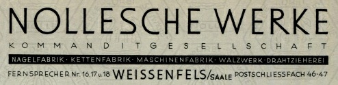 Briefkopf der Nolleschen Werke Abbildung: Briefkopf der Nolleschen Werke