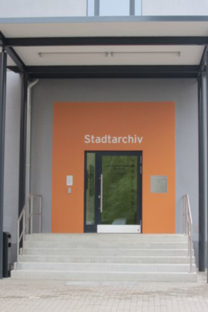 Eingang des Stadtarchivs Magdeburg