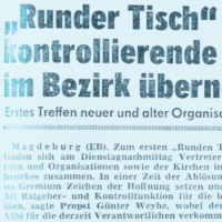 Umbruch, Neuanfang und Wege in die deutsche Einheit Ausschnitt aus einem Volksstimme-Artikel zum Runden Tisch