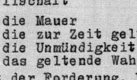 Textausschnitt aus Dokument mit den Worten "die Mauer" und "die Unmündigkeit"