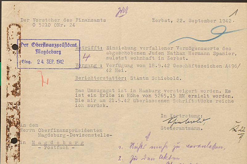 Einziehung der Vermögenswerte nach der Versteigerung.