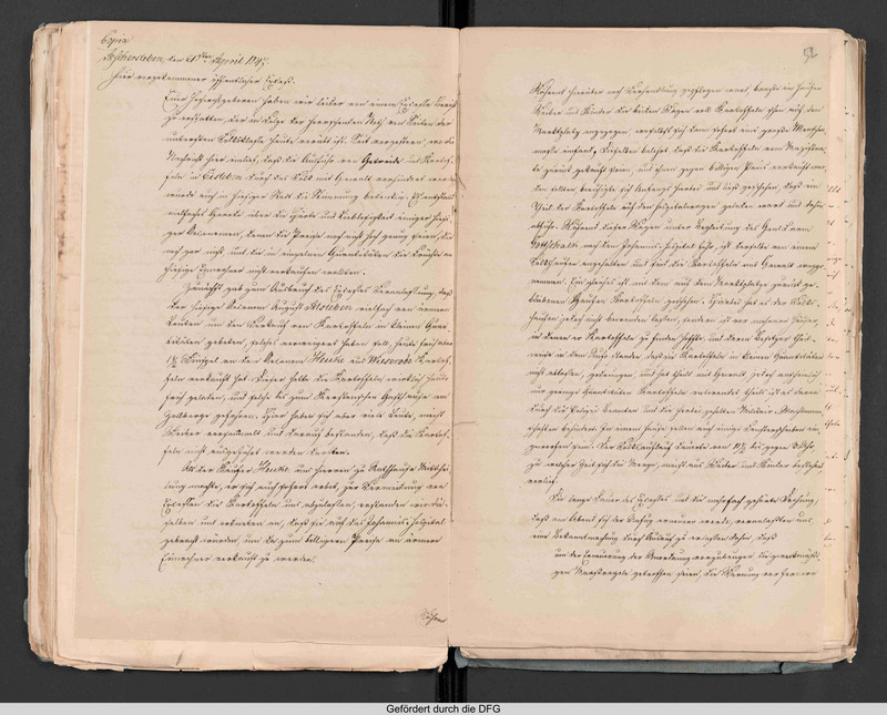 Bericht über einen am 21. April 1847 in Aschersleben entstandenen Exzess, der „… in Folge der herrschenden Not von Seiten der untersten Volksklasse … verübt [worden] ist“ (LASA, C 20 I, Ia Nr. 645)
