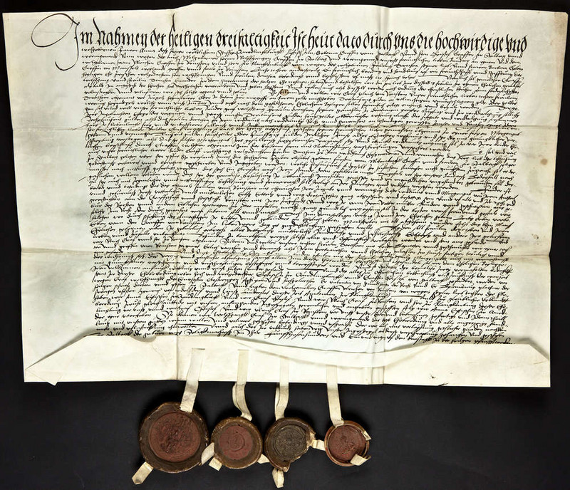 Diese Pergamenturkunde aus dem Jahre 1541 wird demnächst in Washington zu sehen sein. Klicken zum Vergrößern. Abbildung Diese Pergamenturkunde aus dem Jahre 1541 wird demnächst in Washington zu sehen sein. Klicken zum Vergrößern.