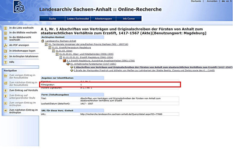 Ob ein Film vorliegt, lässt sich in der Recherchedatenbank ermitteln. Ob ein Film vorliegt, lässt sich in der Recherchedatenbank ermitteln.