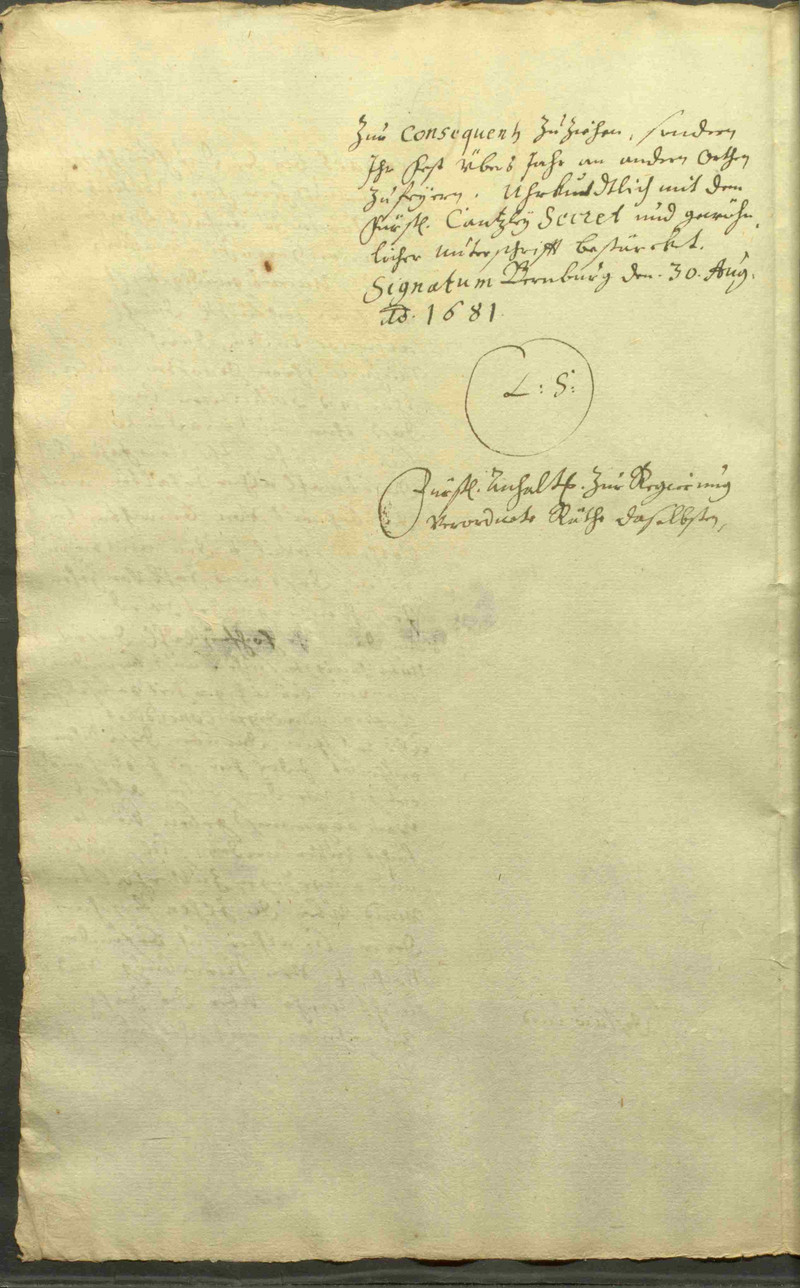 Die gemeinschaftlichen Gottesdienste sollten jahrweise wechselnd an anderen Orten stattfinden. (LASA, Z 18, C 15 Nr. 1 Bd. II, Bl. 19 RS)